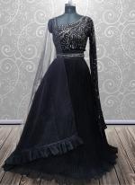 Georgette Black Wedding Wear Hand Work Ready To Wear Lehenga Choli